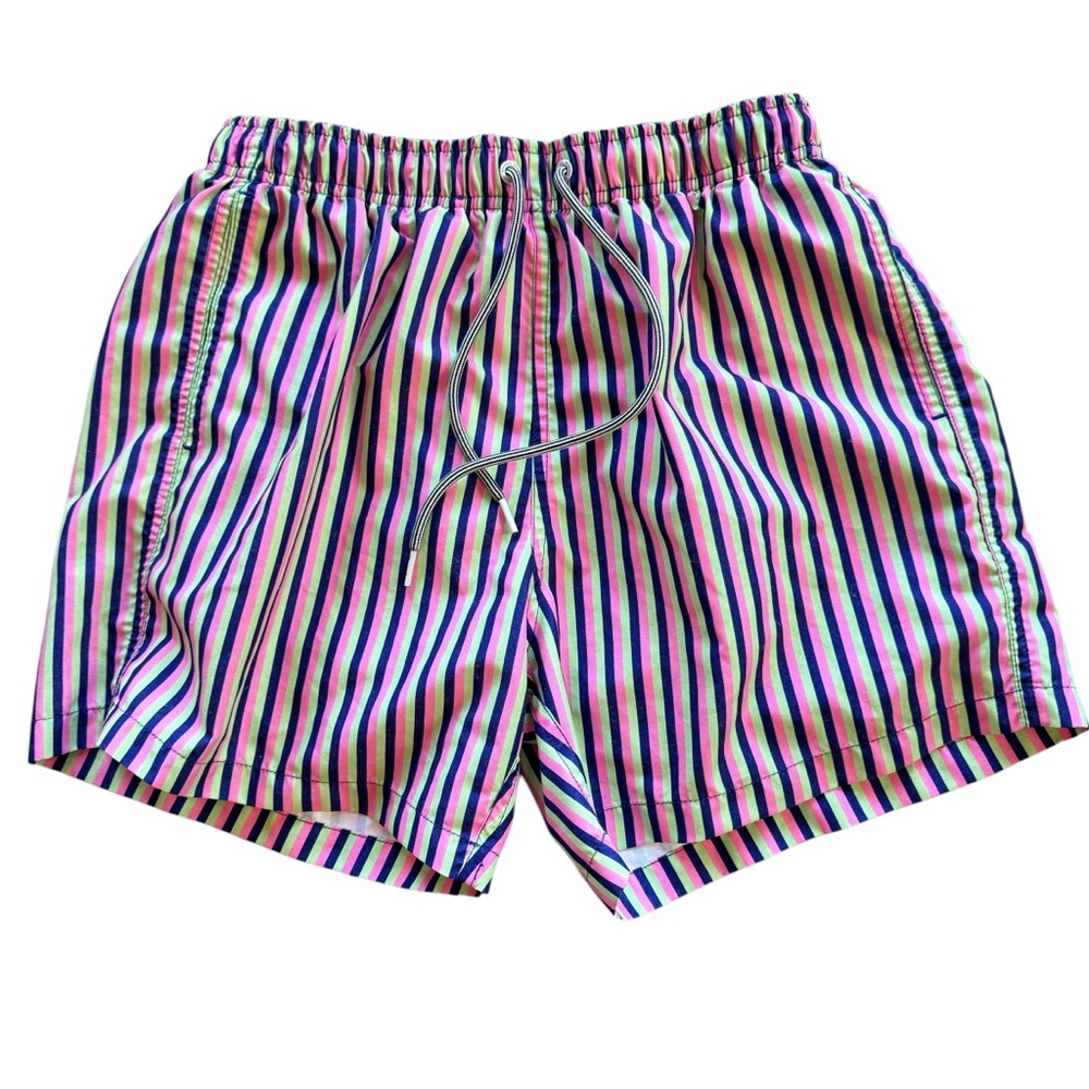 Boardies Striped Pink, Navy, Green Swim Trunks, Men’s Small